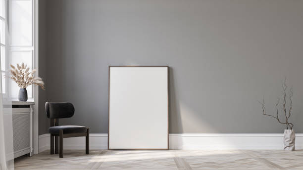 istock Cozy home interior with furniture on wall background, empty frame mockup with interior decoration. 2154773240