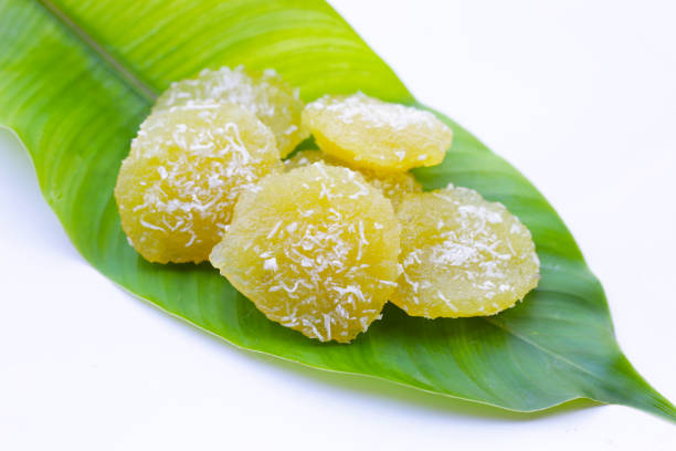 Steamed cassava cake. Thai dessert