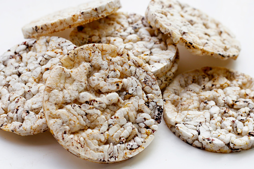 American Rice Cracker Round Crispy Rice Crackers Rice Cakes Stock Photo - Download Image Now ...