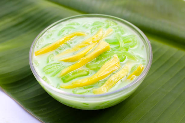 istock Rice noodles dessert with coconut milk cream 2154778203