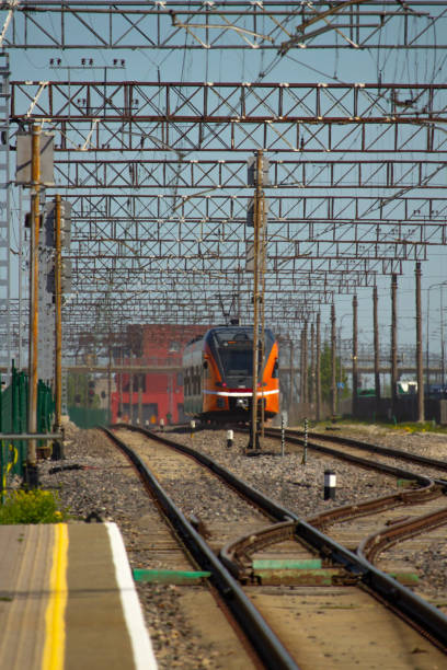 istock Electric wires on the railway for trains 2154778511