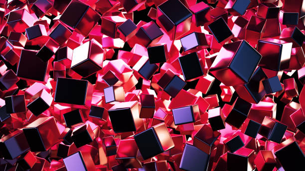istock Cube particles illuminated by red lights abstract background Stock Photo 2154778656