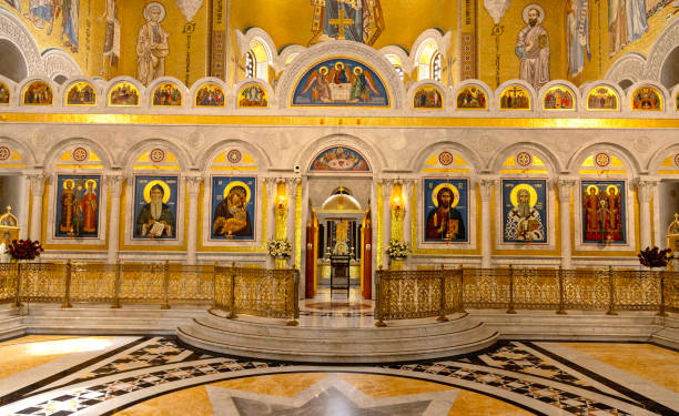 Iconostasis wall inside the 2nd largest Orthodox Church in the world