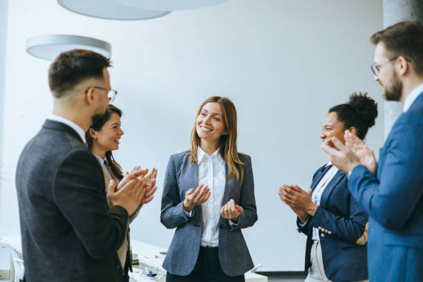istock Enthusiastic clap for a colleague's achievement 2154795282