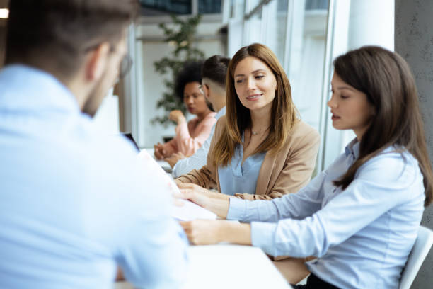 istock Informal business team meeting in office 2154795283