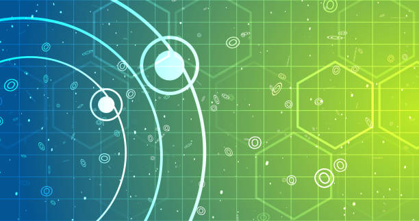 istock Geometric circles and hexagons moving motion graphic. Business meeting corporate advertisement presentation technology bg 3d particles stripes colorful gradient futuristic shiny abstract round. 2154795390