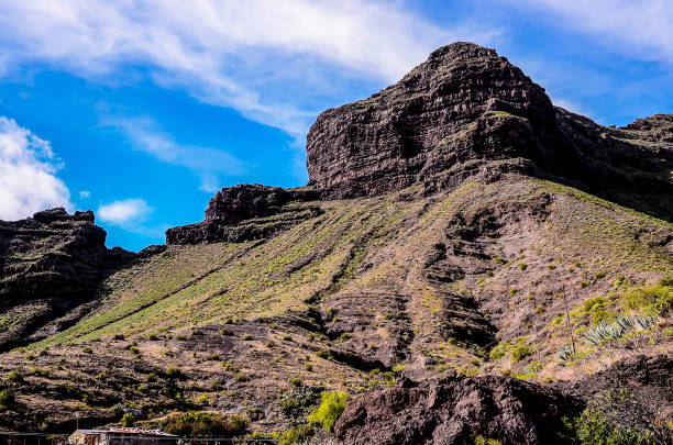 istock A mountain with a rocky peak and a lush green hillside 2154797828