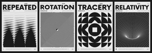 Modern abstract poster collection, vector minimalist posters with geometric shapes in black and white, brutalist style inspired graphics, bold aesthetic, shape distortion effect set 9 Modern abstract poster collection, vector minimalist posters with geometric shapes in black and white, brutalist style inspired graphics, bold aesthetic, shape distortion effect set 9 acid stock illustrations