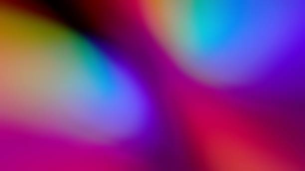 istock Rainbow neon light flares background. Optical Crystal Prism Flare Beams. Abstract blur animation 2154805127