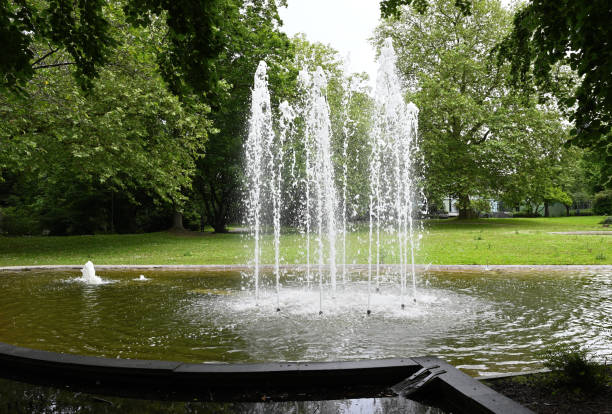 istock Water feature in rose garden at Neuss town hall 2154813144