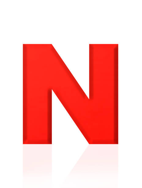 istock Isolated shot of three-dimensional red alphabet letter N on white background 2154814752