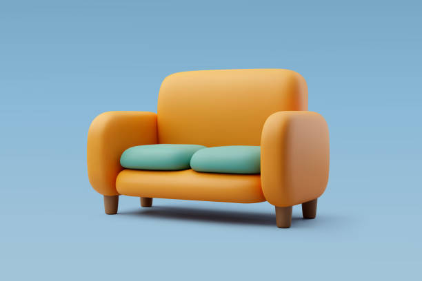 istock 3d Vector Couch, Sofa with cushion, Home and furniture concept. 2154815254