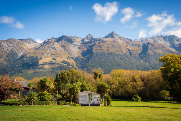 istock Autumn mountain landscape with a house 2154820730