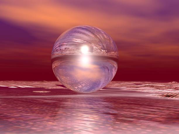 istock Fantastic landscape of Sphere and Mechanized City 2154822584