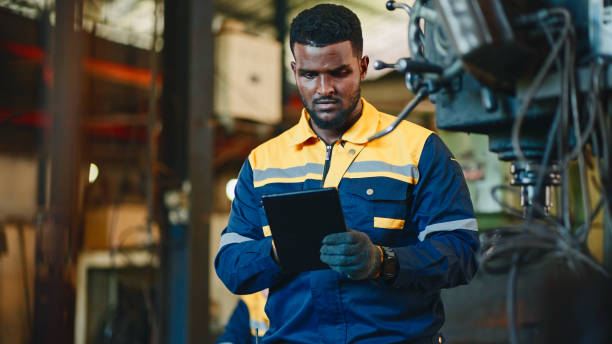 istock Portrait of Engineers working with robot machinery. 2154824384