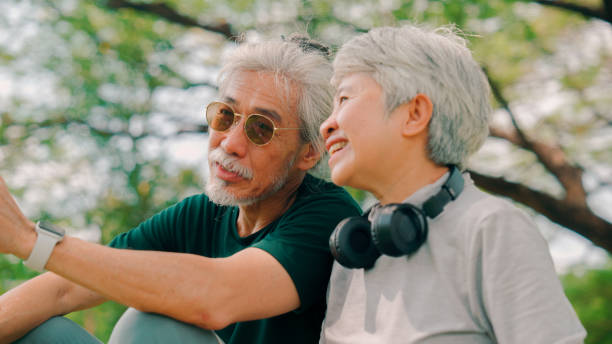 istock Senior couple in the park. 2154824905