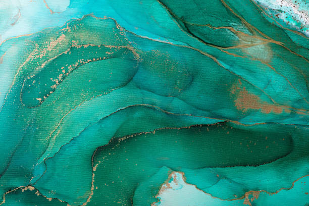 istock Abstract painting background in a turquoise color, artwork for design. 2154827325