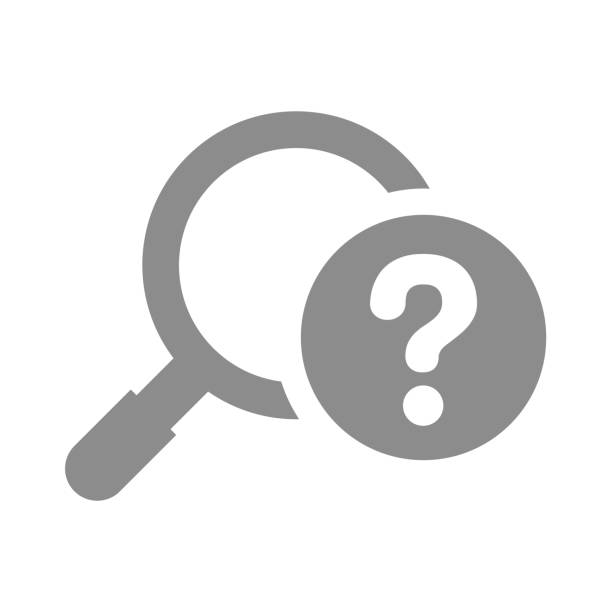 suche lupe und fragezeichen - fragen stock-grafiken, -clipart, -cartoons und -symbole