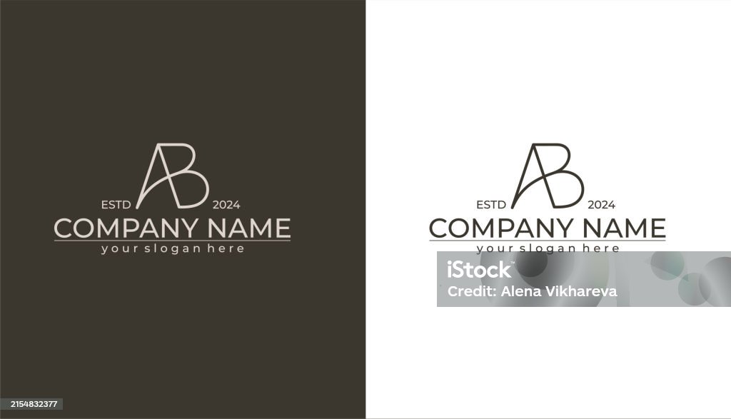 Ab Lettering Design Letter Template Elements Personal Monogram Vector Elegant Letter Ab ...