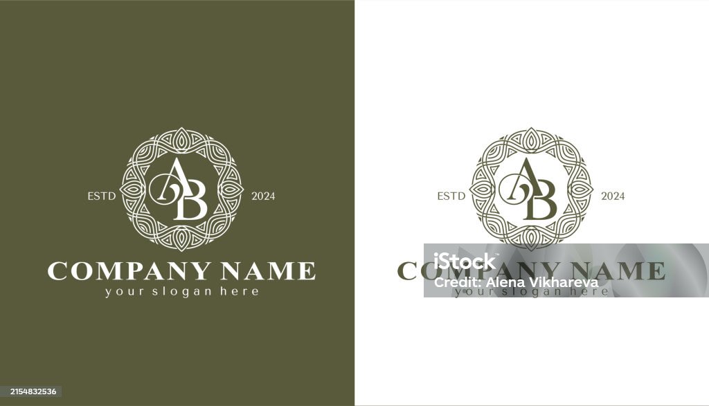 Ab Lettering Design Letter Template Elements Personal Monogram Vector Elegant Letter Ab ...