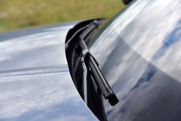 istock Wiper on the front windshield of a passenger car 2154834544