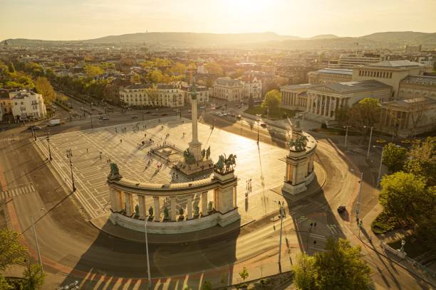 istock Heroes Square and downtonwn in Budapest. 2154839299