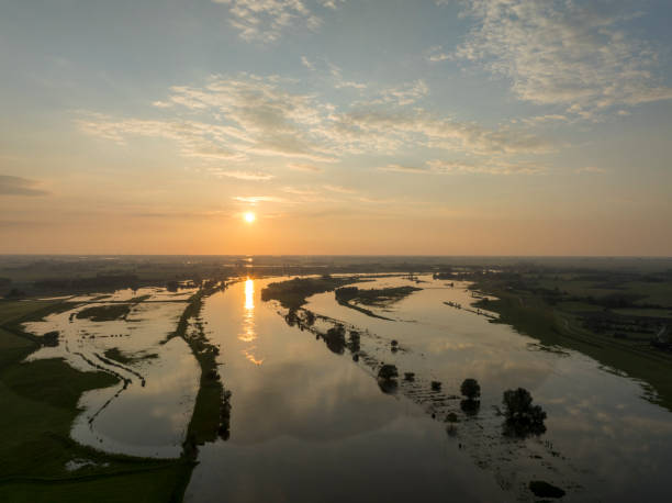 istock IJssel landscape during sunset seen from above 2154840337