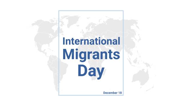 istock International Migrants Day holiday card. December 18 graphic poster 2154842286