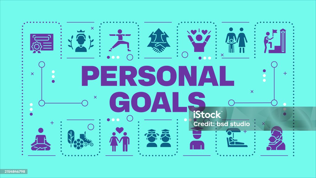 Personality Goal Graphics Personal Goals Light Blue Word Concept Stock Illustration - Download ...