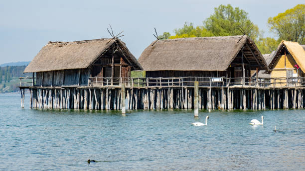 Pile dwellings in Unteruhldingen at Lake Constance, Germany