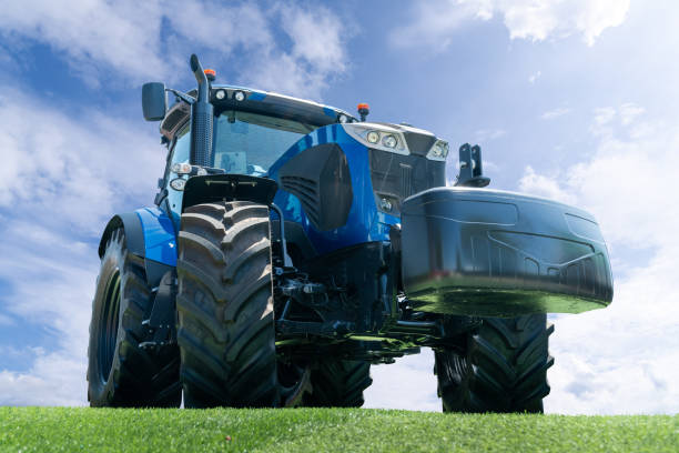 Bottom view of agricultural tractor