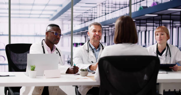 istock Hiring Nurse Or Doctor At Interview 2154859719