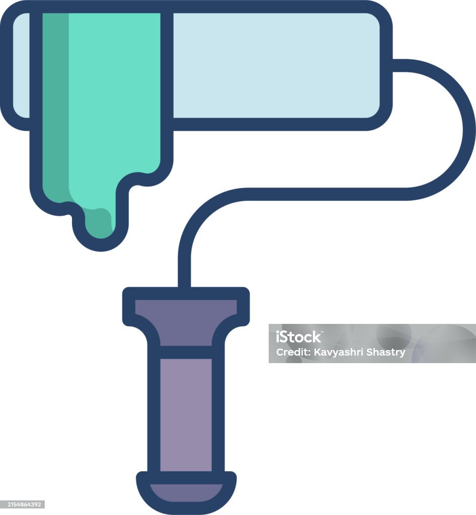Illustration Raler Roller Linear Color Vector Illustration Stock Illustration - Download ...