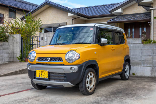 Nakatsu, Japan - Nov 26 2022: The Suzuki Hustler is a crossover SUV-styled kei car produced by the Japanese automaker Suzuki since 2014, The car is also sold by Mazda as the Mazda Flair Crossover