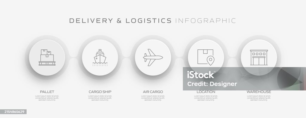 Delivery And Logistics Related Process Infographic Template Process ...