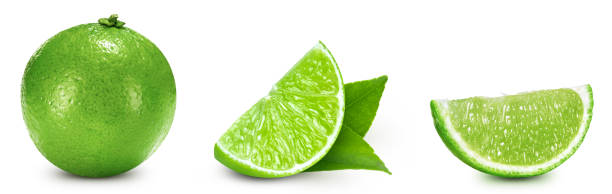 istock Collection organic lime isolated on white background 2154866920