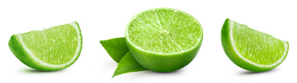 istock Collection organic lime isolated on white background 2154867042