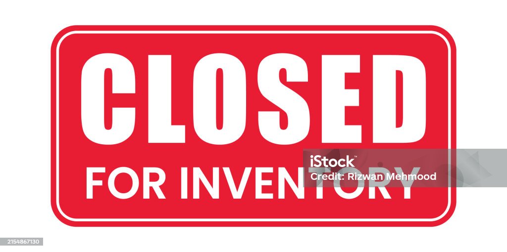 Key Inventory Sign Closed For Inventory Sign Label Sticker Template Vector Stock ...