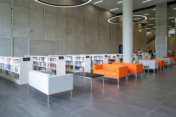 Sofas in the public leisure area in the library