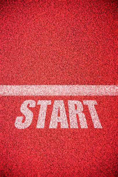 istock Starting line Sign At Running Track background 2154870338