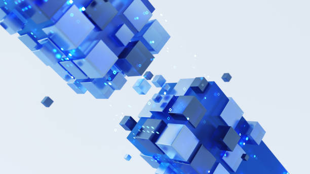 istock Connection and digital architecture concept. Abstract geometric shape with particles, symbol of technology, research and digital structure 2154870930