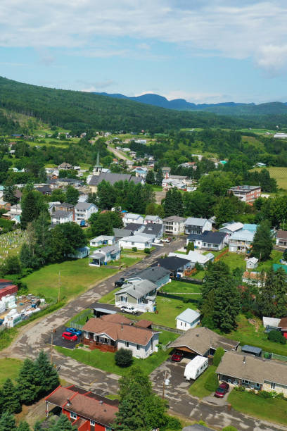 istock Aerial vertical of Baie-Saint-Paul, Quebec, Canada in spring 2154872809