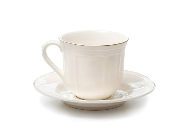 White tea cup isolated on white background with clipping path
