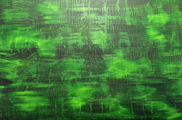 art background in black with acid green stains