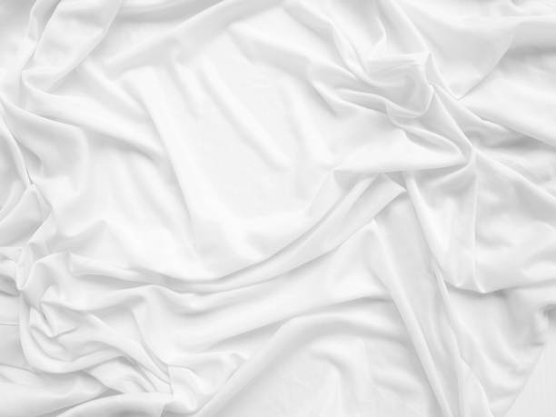 Fabric White Cloth Cotton Background Sheet Silk Material Texture Satin Pattern Fashion Abstract Shape Space natural Beautiful Textile Luxury Ripples Wallpaper Smooth Vintage Canvas Ecology Wall.