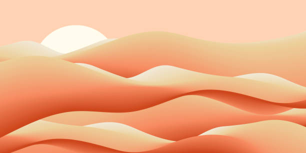 istock Dunes and sand in desert landscape. Abstract background with vibrant gradients. 2154879220