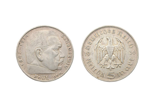istock Old German silver coin 5 mark Paul von Hindenburg 1936 2154879887