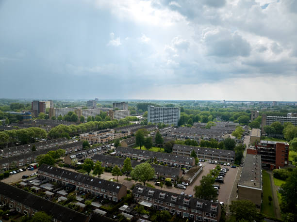 Drone view of Dutch cities