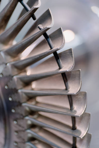 Part of a metal turbine printed on a 3D printer, new additive technologies concept background
