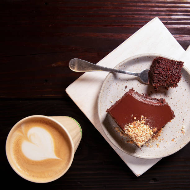 istock Chocolate Brownie and Cafe Latte 2154884622